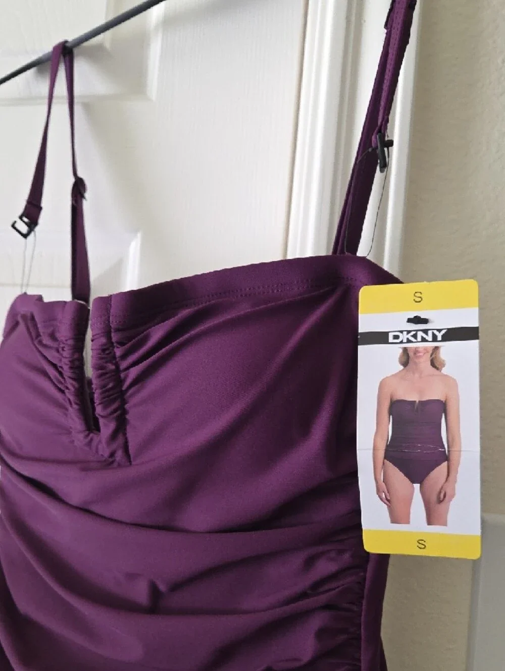 DKNY Women's One-Piece Swimsuit in Plum - Picture 7 of 10